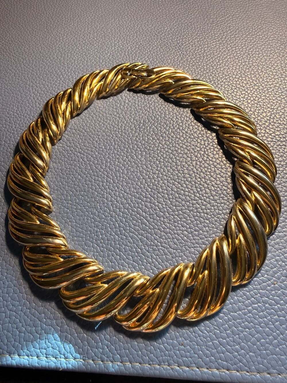 Vintage Givenchy Golden Wave Swirl Collar Necklace 1960s Designer Signed - Picture 6 of 7